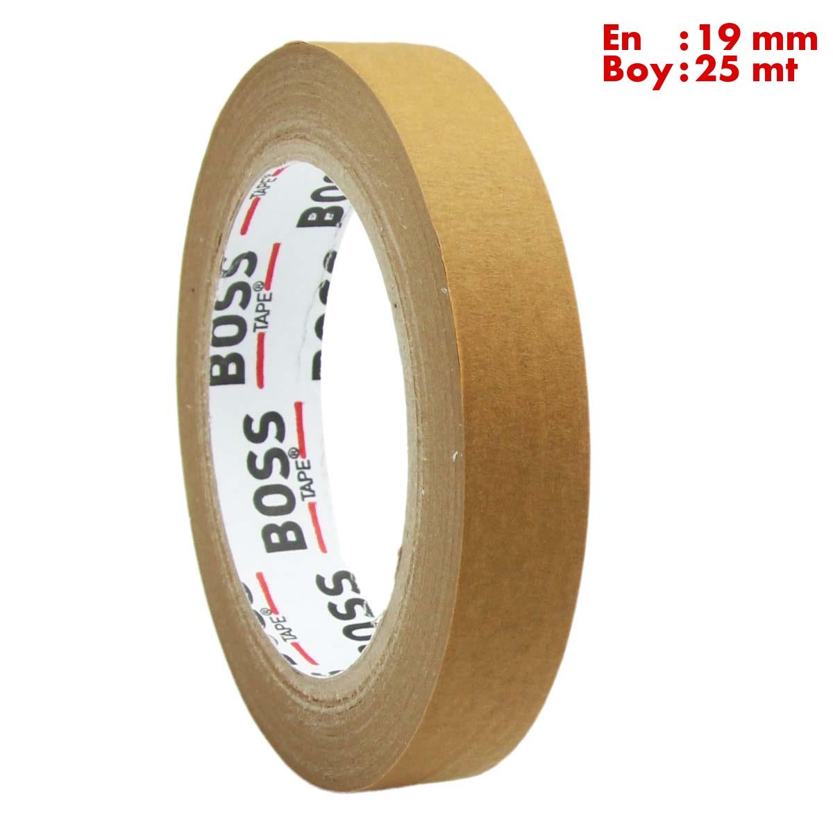 Boss TapeÇift Taraflı BantlarKahverengi Maskeleme Bandı Kağıt Bant En:19mm Boy:25mt