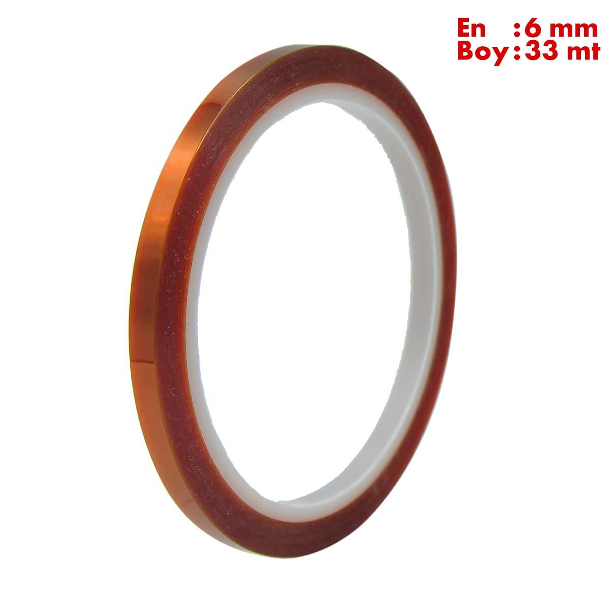 Boss TapeMaskeleme BantlarıKapton Bant 260 Dereceye Dayanıklı Bant En:6mm Boy:33mt