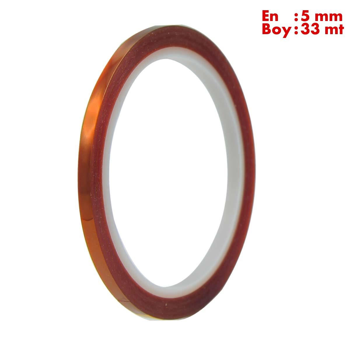 Boss TapeMaskeleme BantlarıKapton Bant 260 Dereceye Dayanıklı Bant En:5mm Boy:33mt