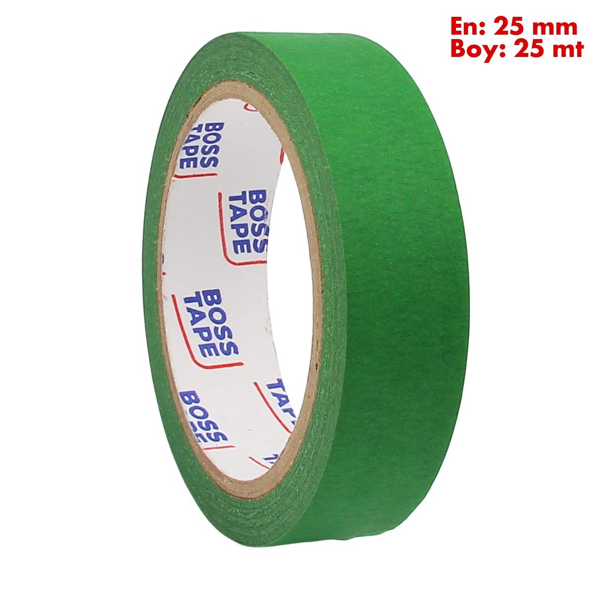 Boss TapeMaskeleme BantlarıKoyu Yeşil Maskeleme Bandı Kağıt Bant En:25mm Boy:25mt