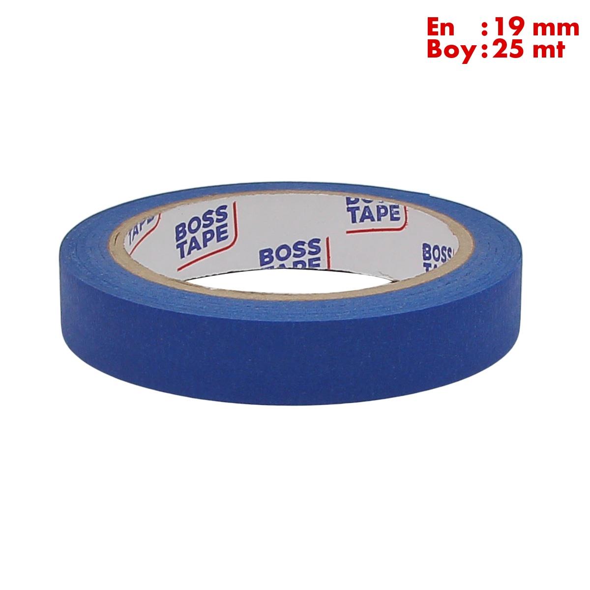 Boss TapeMaskeleme BantlarıLacivert Maskeleme Bandı Kağıt Bant En:19mm Boy:25mt