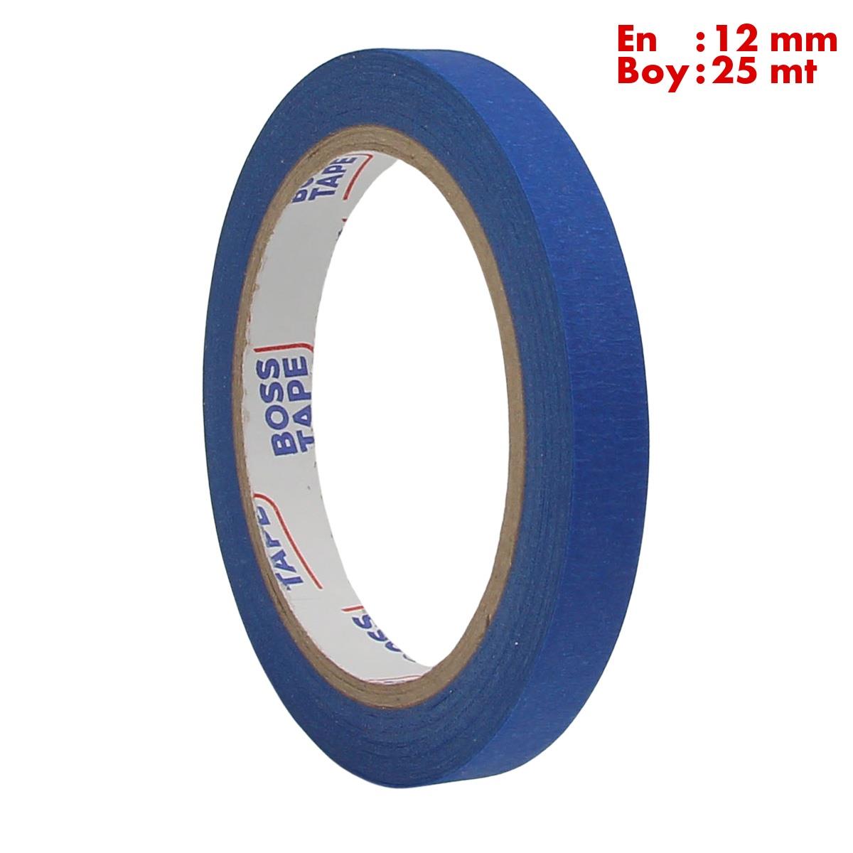 Boss TapeMaskeleme BantlarıLacivert Maskeleme Bandı Kağıt Bant En:12mm Boy:25mt