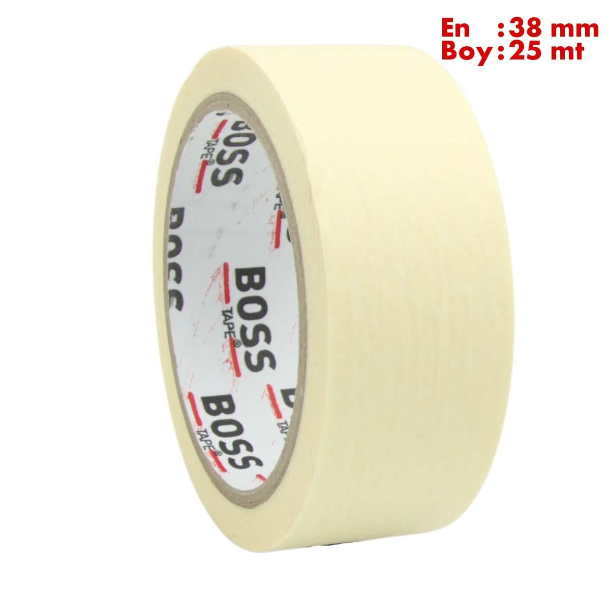 Boss TapeKaydırmaz BantlarMaskeleme Bandı Kağıt Beyaz Bant En:38mm Boy: 25mt