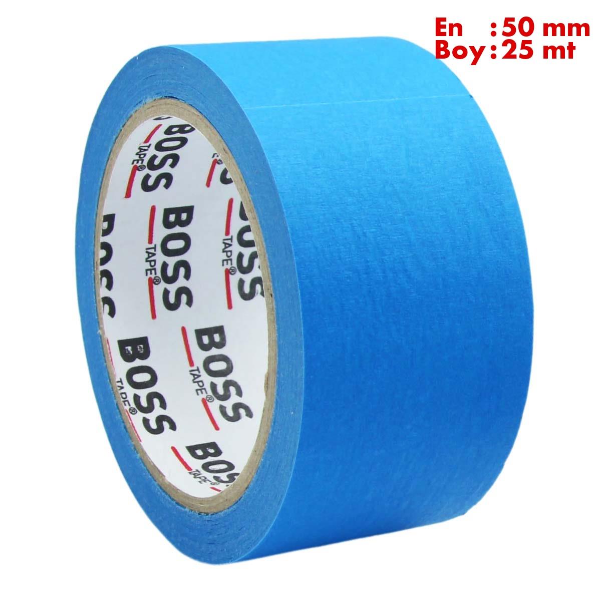 Boss TapeÇift Taraflı BantlarMavi Maskeleme Bandı Kağıt Bant En:50mm Boy:25mt
