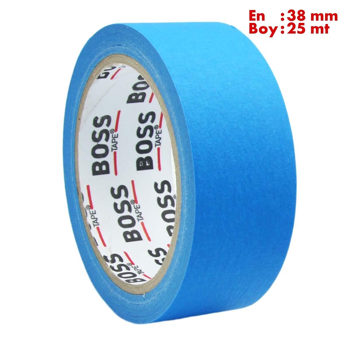 Boss TapeÇift Taraflı BantlarMavi Maskeleme Bandı Kağıt Bant En:38mm Boy:25mt