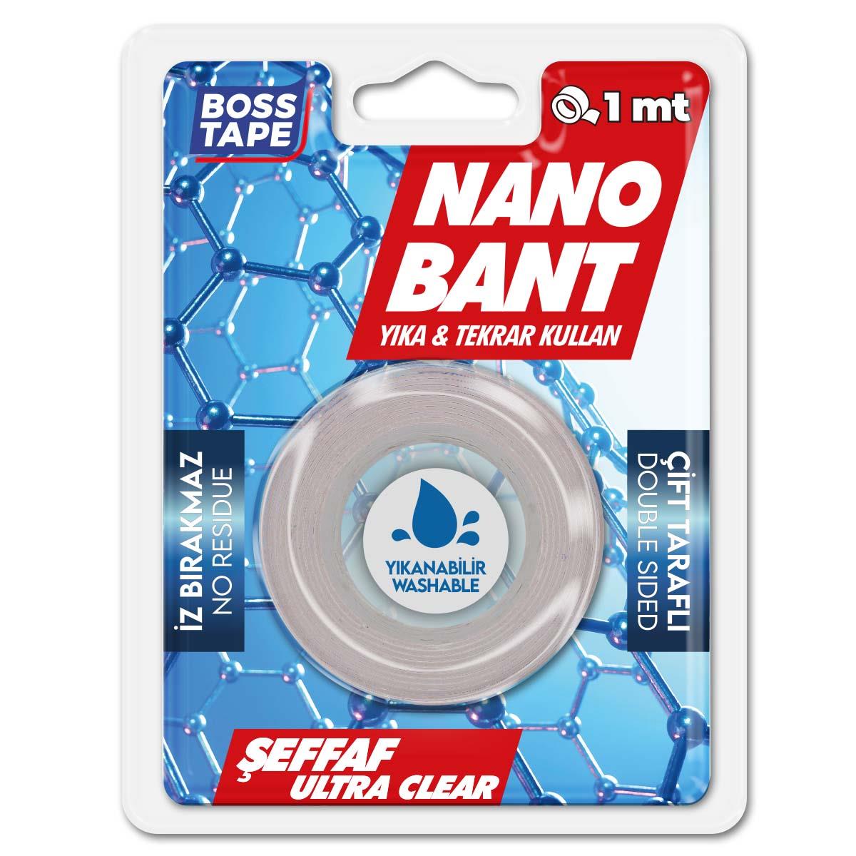 Boss TapeÇift Taraflı BantlarNano Bant Çift Taraflı Güçlü En:19mm Boy:1mt