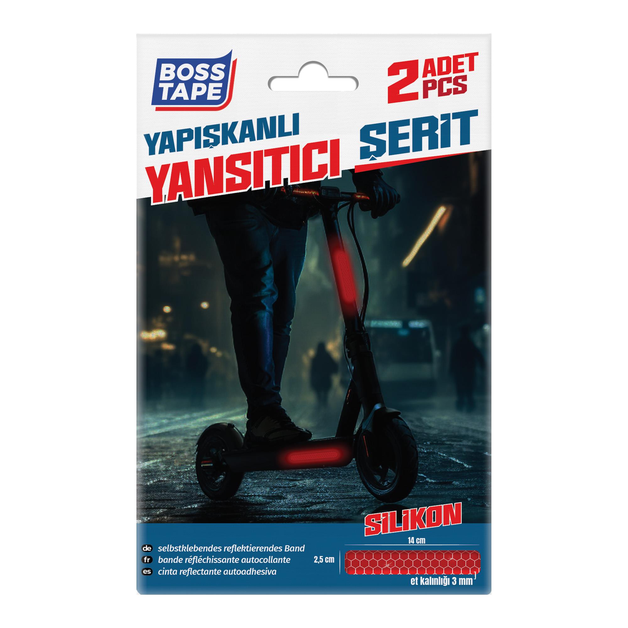 Boss TapeReflektif BantlarReflektörlü Silikon Uyarı Şeritleri 3mm Et Kalınlığı