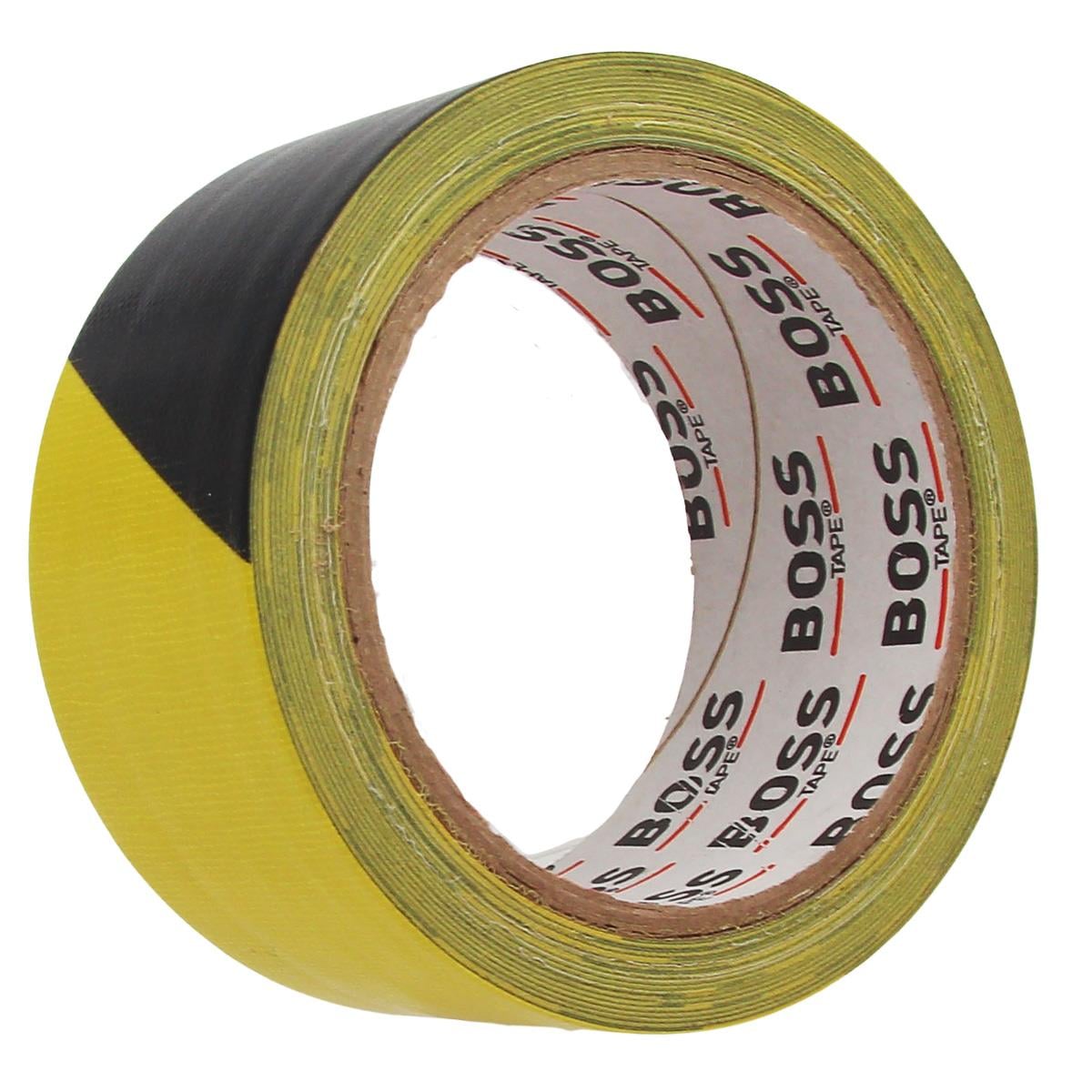 Boss TapeKoli BantlarıSarı Siyah Duct Tape Bez Tamir Bandı En:48 Boy:5mt