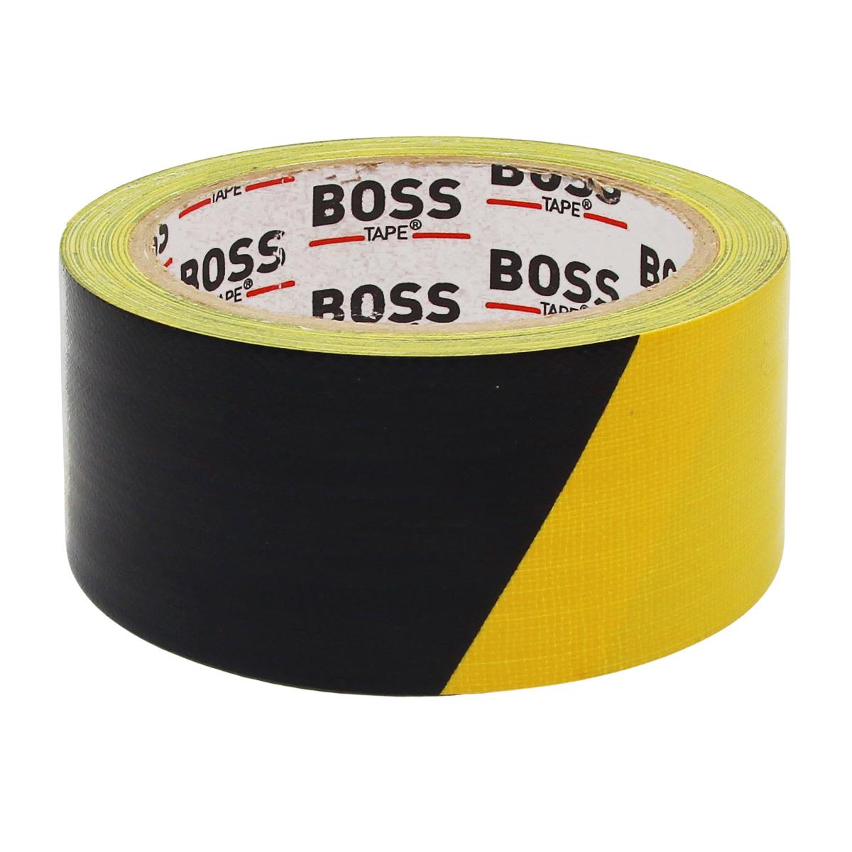 Boss TapeKoli BantlarıSarı Siyah Duct Tape Bez Tamir Bandı En:48 Boy:10mt