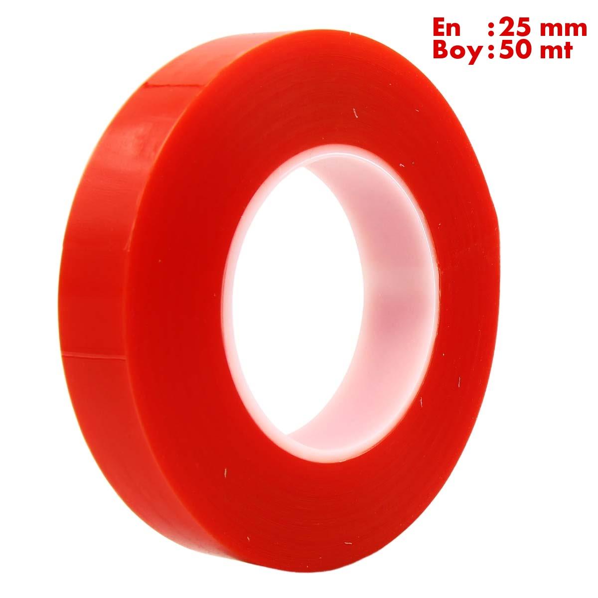 Boss TapeElektrik BantlarıŞeffaf Çift Taraflı Polyester Bant En:25mm Boy:50mt Kalınlık:160mik