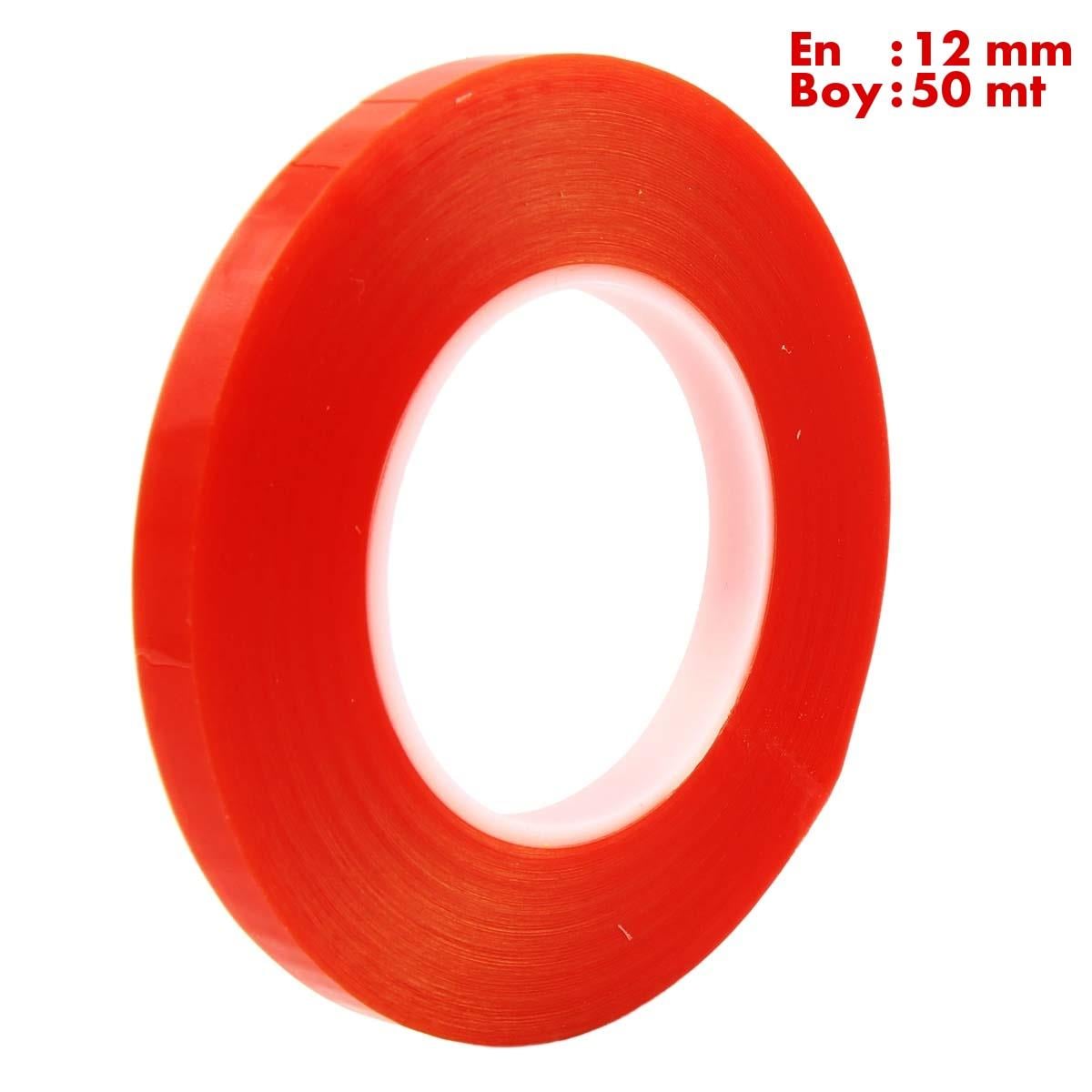 Boss TapeElektrik BantlarıŞeffaf Çift Taraflı Polyester Bant En:12mm Boy:50mt Kalınlık:160mik