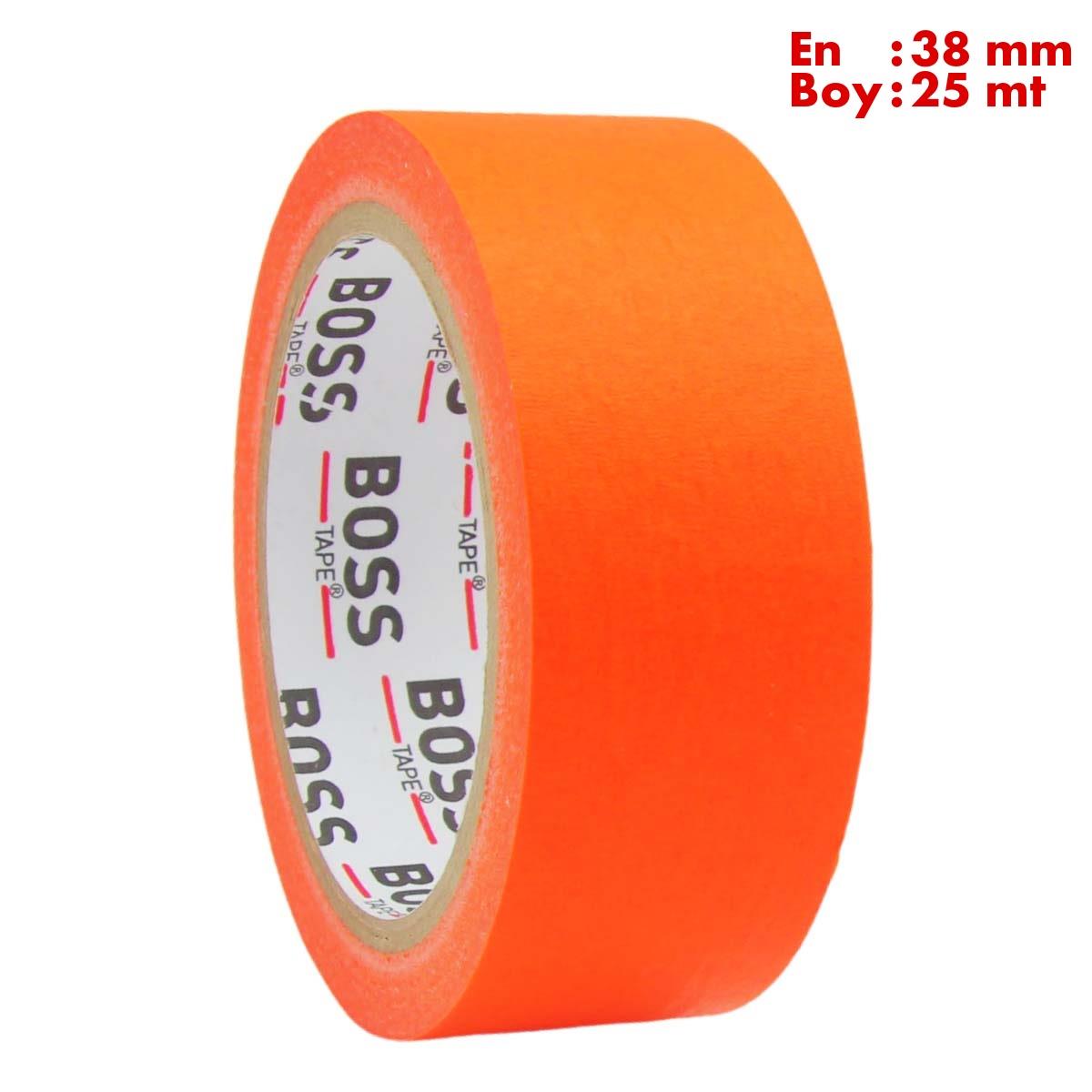 Boss TapeÇift Taraflı BantlarTuruncu Maskeleme Bandı Kağıt Bant En:38mm Boy:25mt