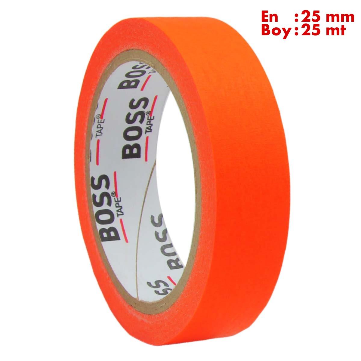 Boss TapeÇift Taraflı BantlarTuruncu Maskeleme Bandı Kağıt Bant En:25mm Boy:25mt