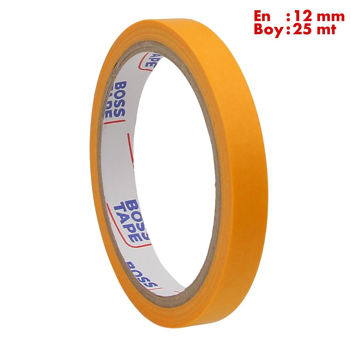 Boss TapeMaskeleme BantlarıWashi Turuncu Renkli Kağıt Bant En:12mm Boy:25mt