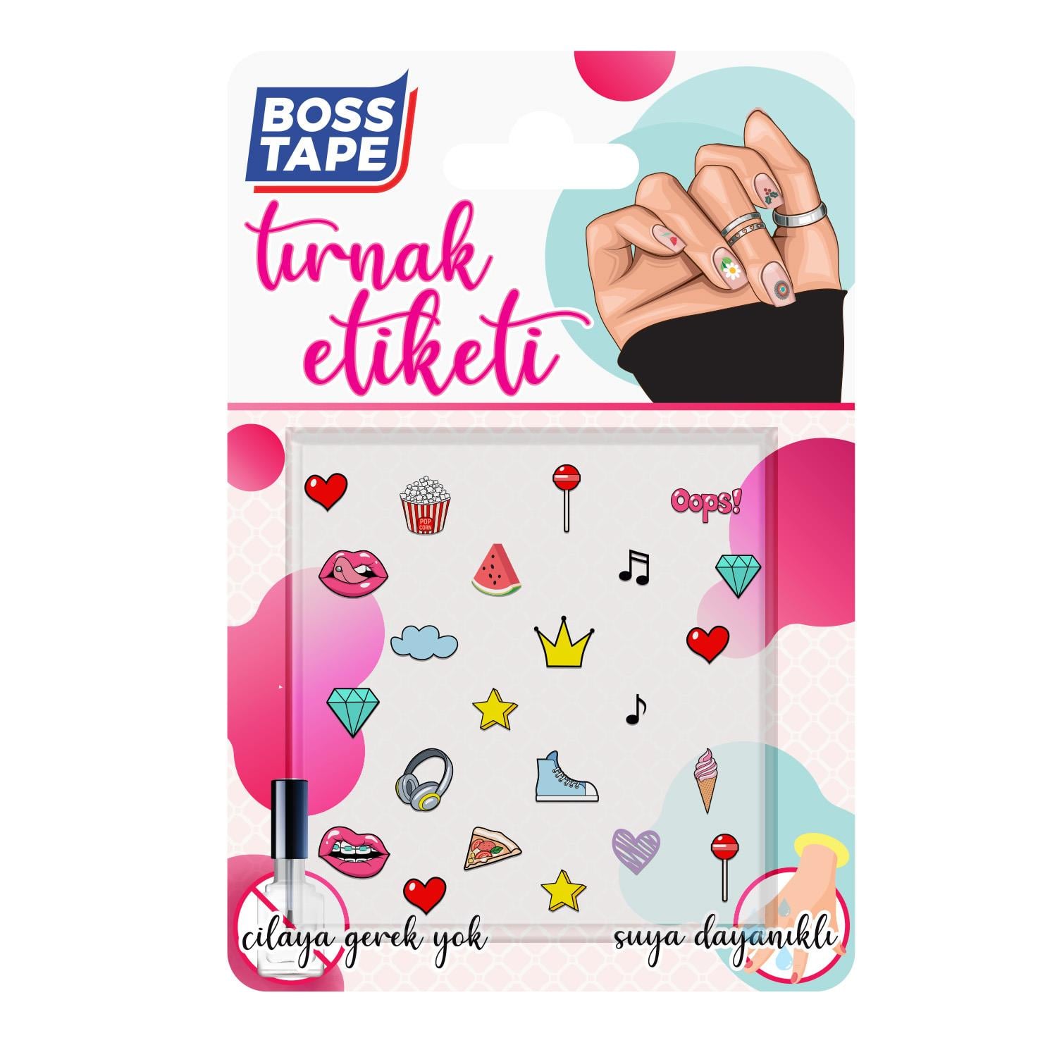 Boss TapeTırnak EtiketiYapışkanlı Tırnak Etiketi Sticker Tırnak Süsleme Nail Art Tattoo Dövmesi