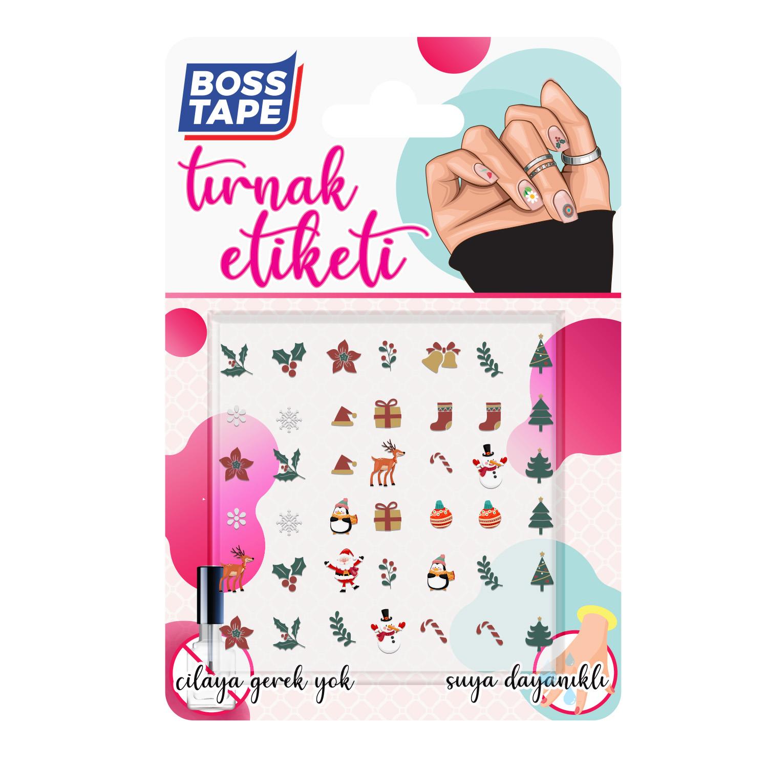Boss TapeTırnak EtiketiYapışkanlı Tırnak Etiketi Sticker Tırnak Süsleme Nail Art Tattoo Dövmesi Yılbaşı