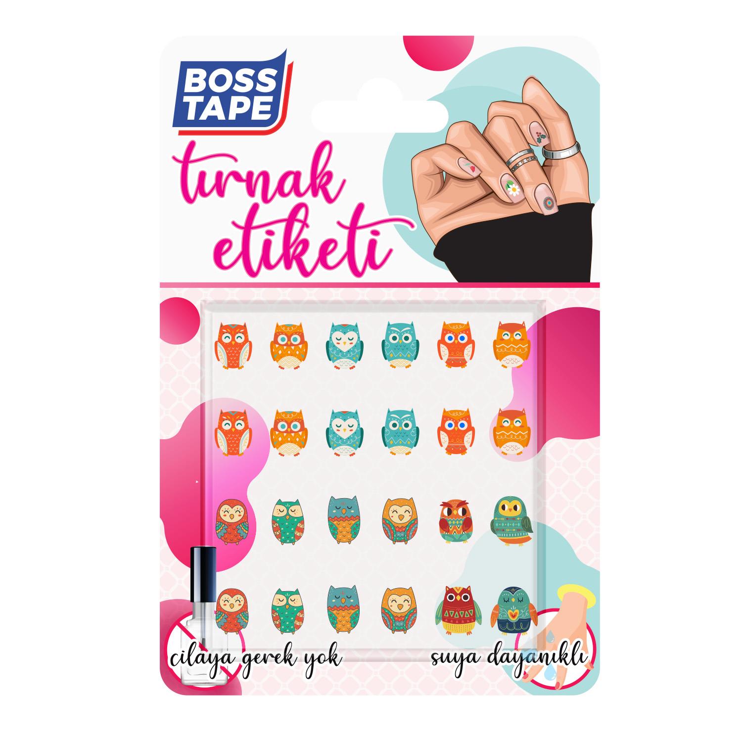 Boss TapeTırnak EtiketiYapışkanlı Tırnak Etiketi Sticker Tırnak Süsleme Nail Art Tattoo Dövmesi Baykuş
