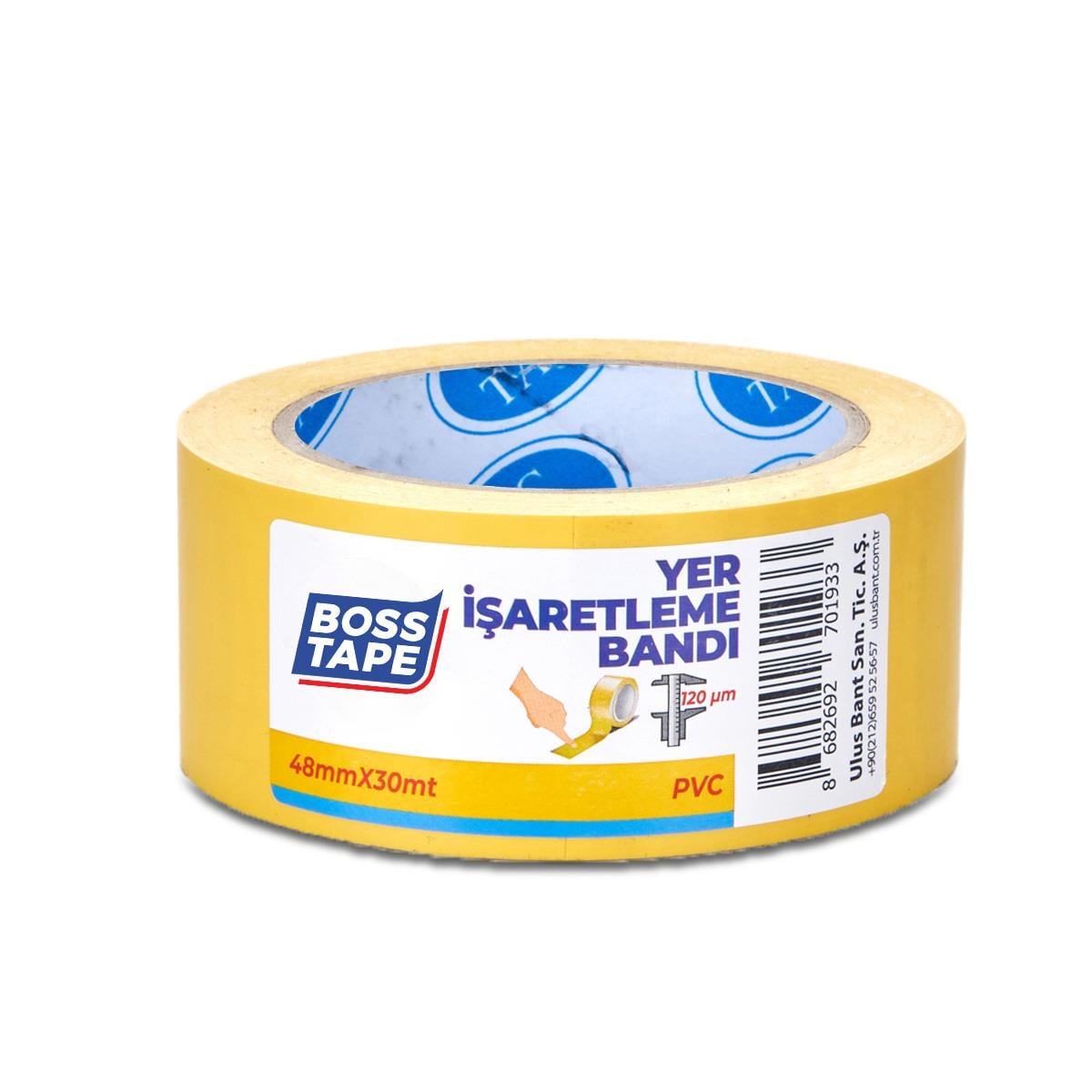Boss TapeKaydırmaz BantlarYer İşaretleme Bandı En:48mm Boy:30mt Sarı