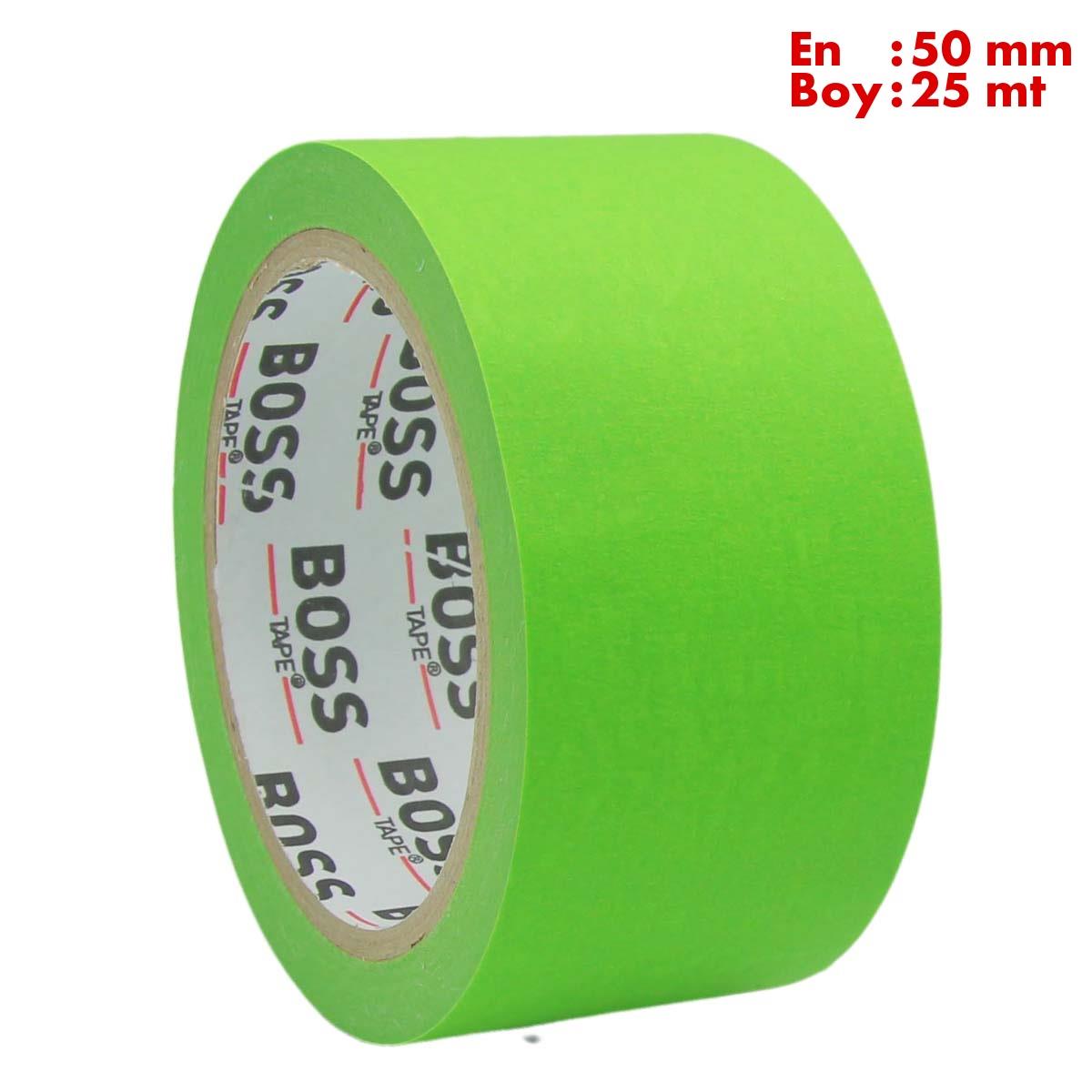 Boss TapeÇift Taraflı BantlarYeşil Maskeleme Bandı Kağıt Bant En:50mm Boy:25mt