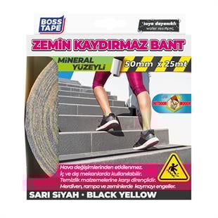 Sarı Siyah Zemin Merdiven Kaydırmaz Bant 50mmx25mt