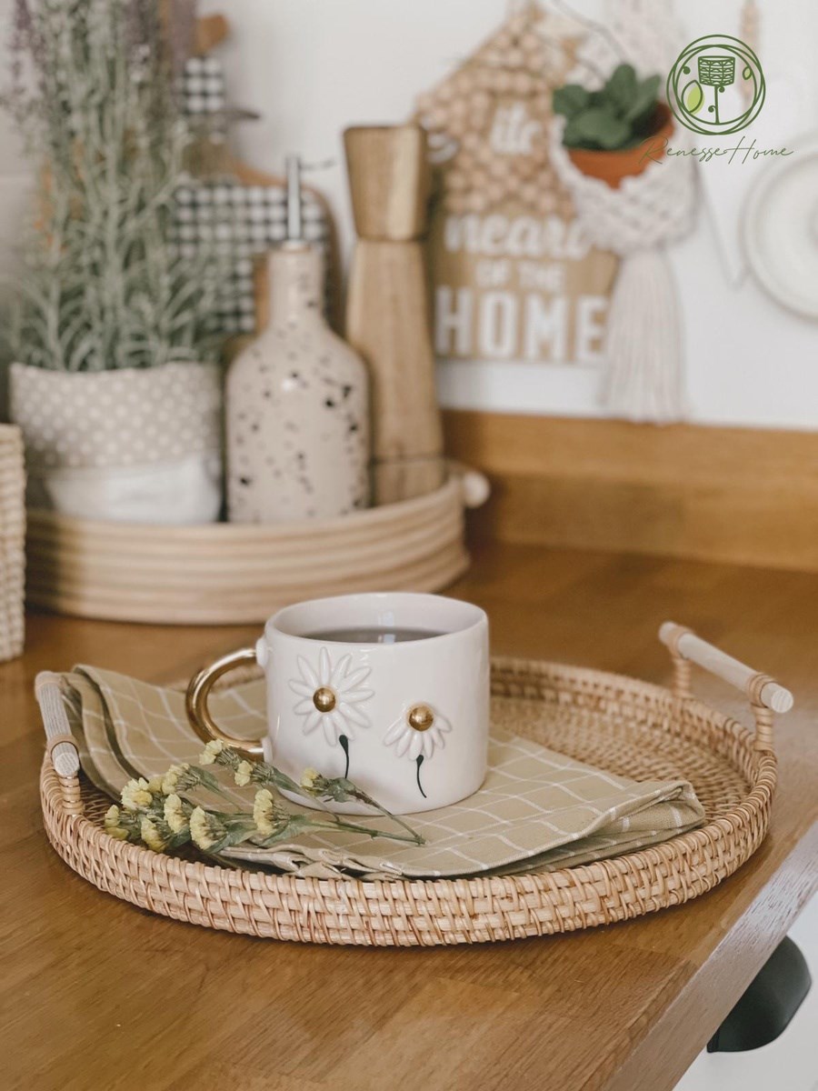 Akra El Yapımı Rattan Tepsi