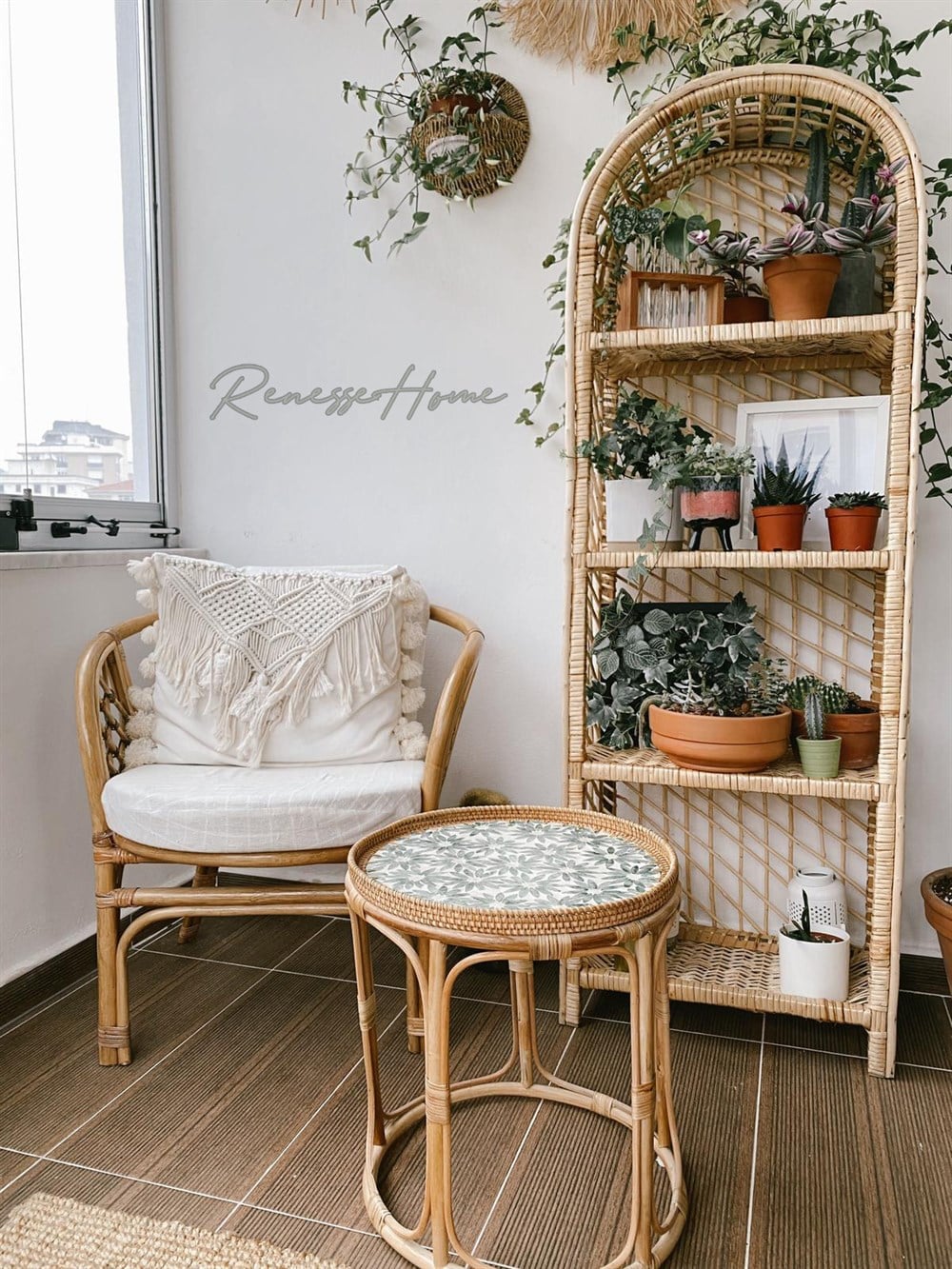 Dila Sedefli Rattan Sehpa
