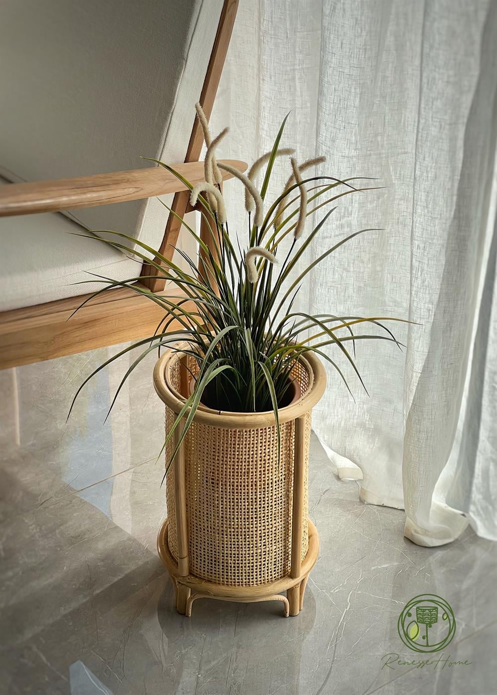 Esna El Yapımı Rattan Çiçeklik & Saksı