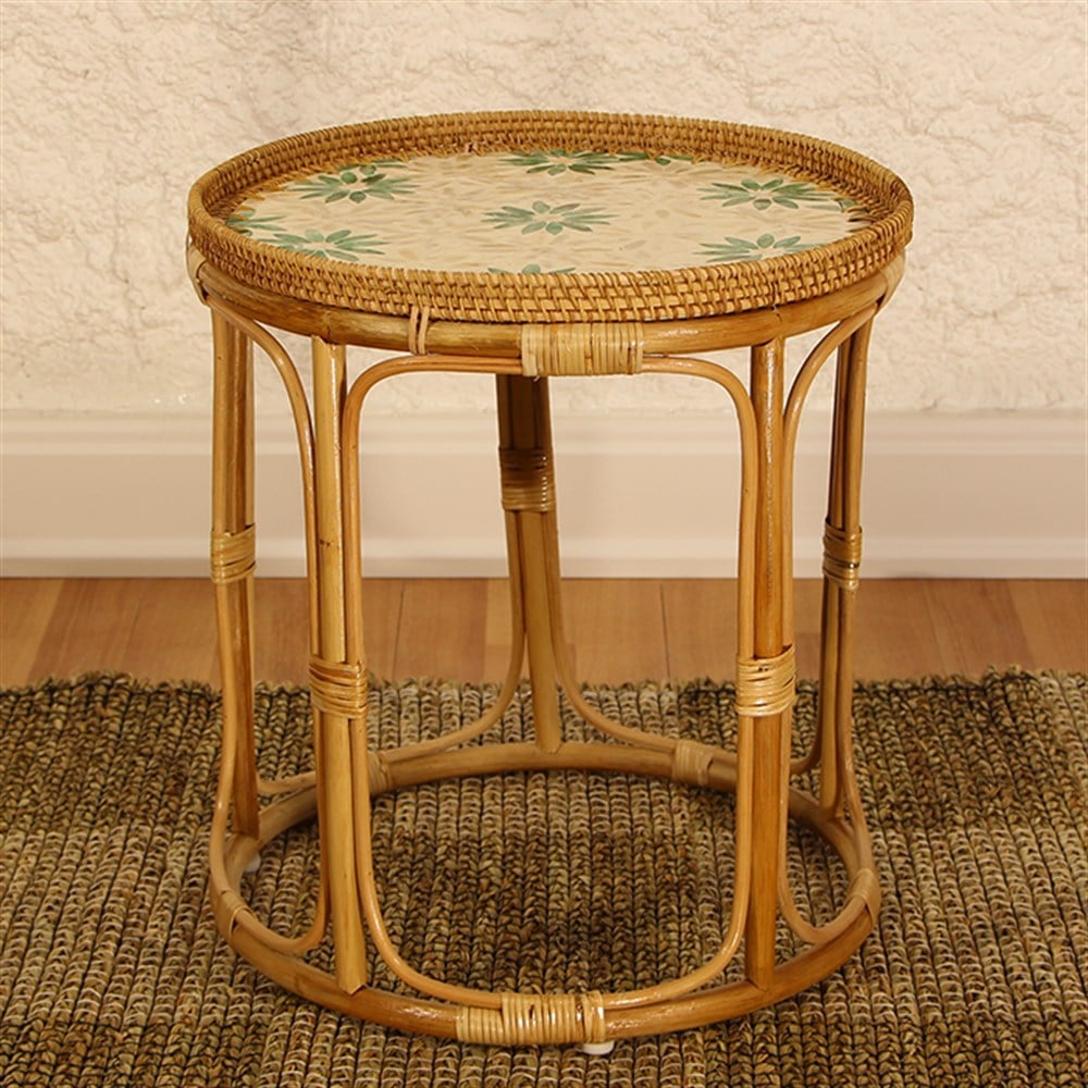 İpek Sedefli Rattan Sehpa