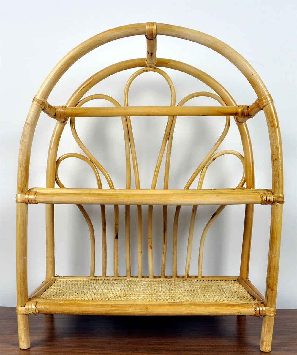 Rabat El Yapımı Rattan Duvar Rafı