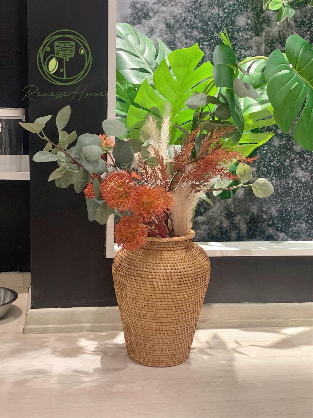 Zeyla El Yapımı Rattan Vazo & Çiçeklik