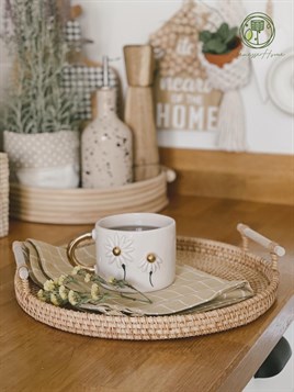 Akra El Yapımı Rattan Tepsi