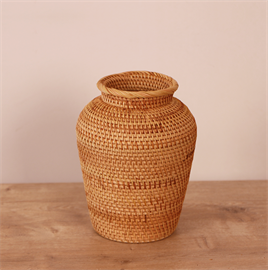 Zeyla El Yapımı Rattan Mini Vazo & Çiçeklik (16x20cm)