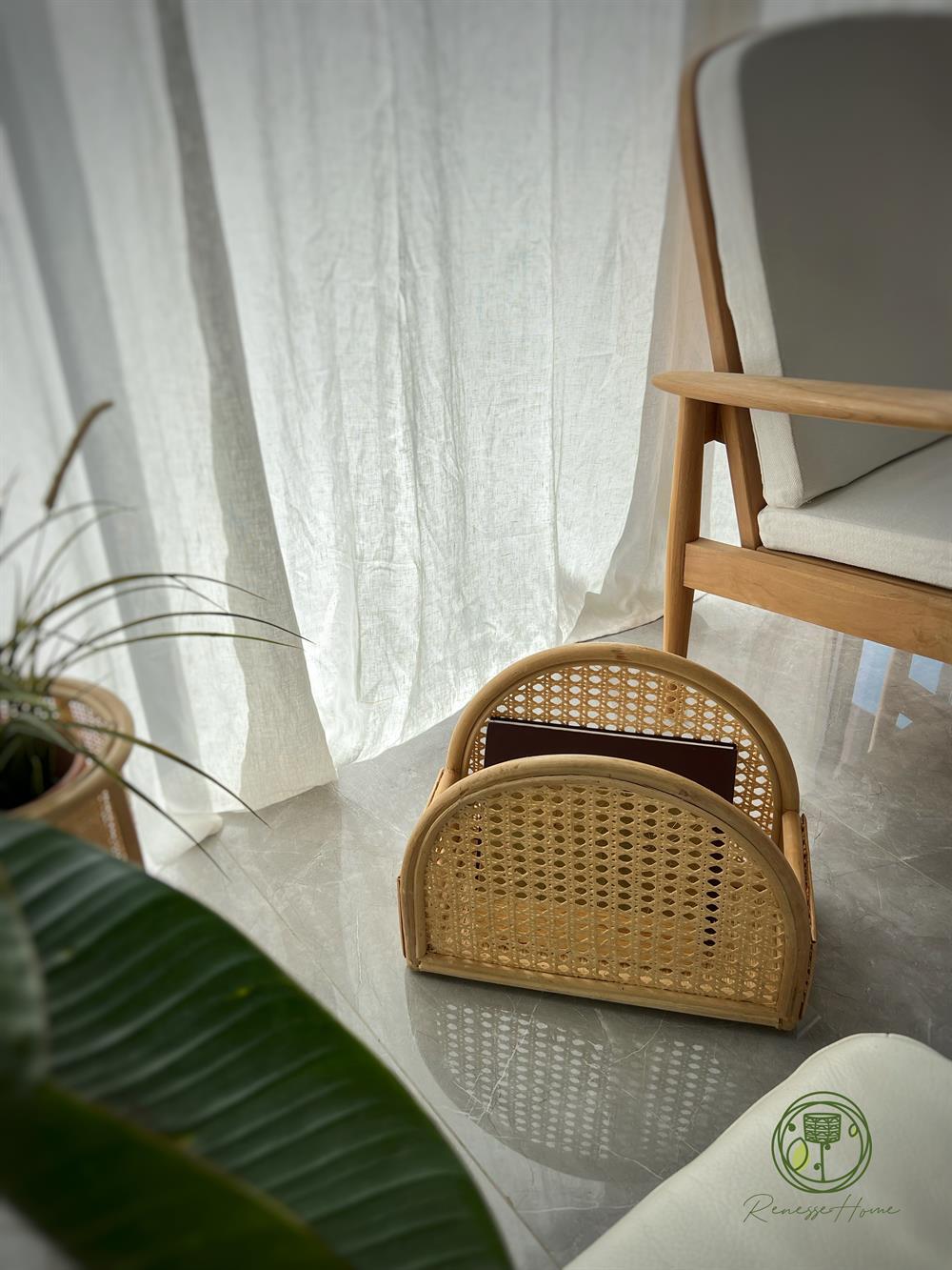 Cibuti El Yapımı Hazeranlı Rattan Gazetelik & Dergilik 