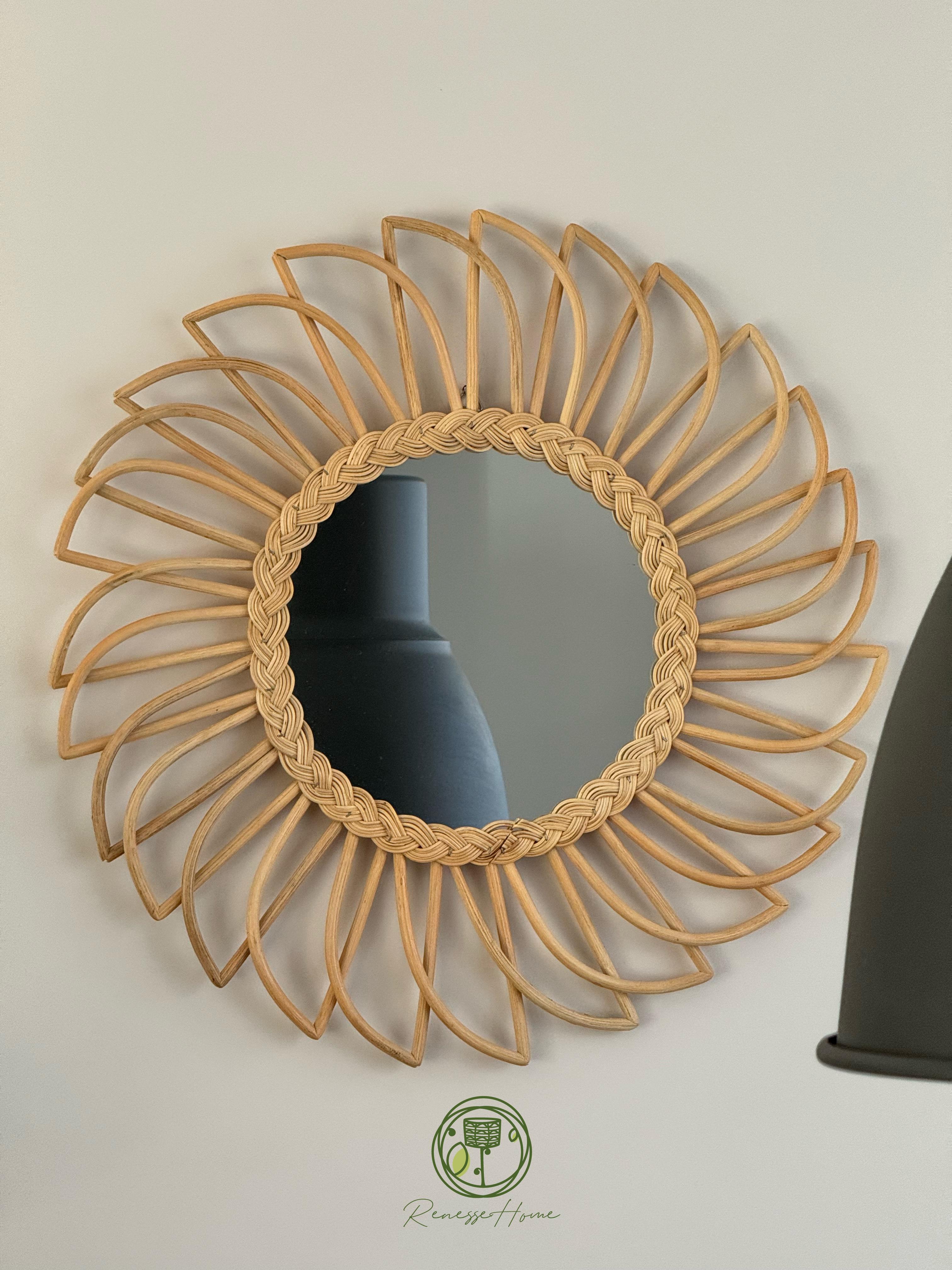 Gambiya El Yapımı Rattan Duvar Aynası