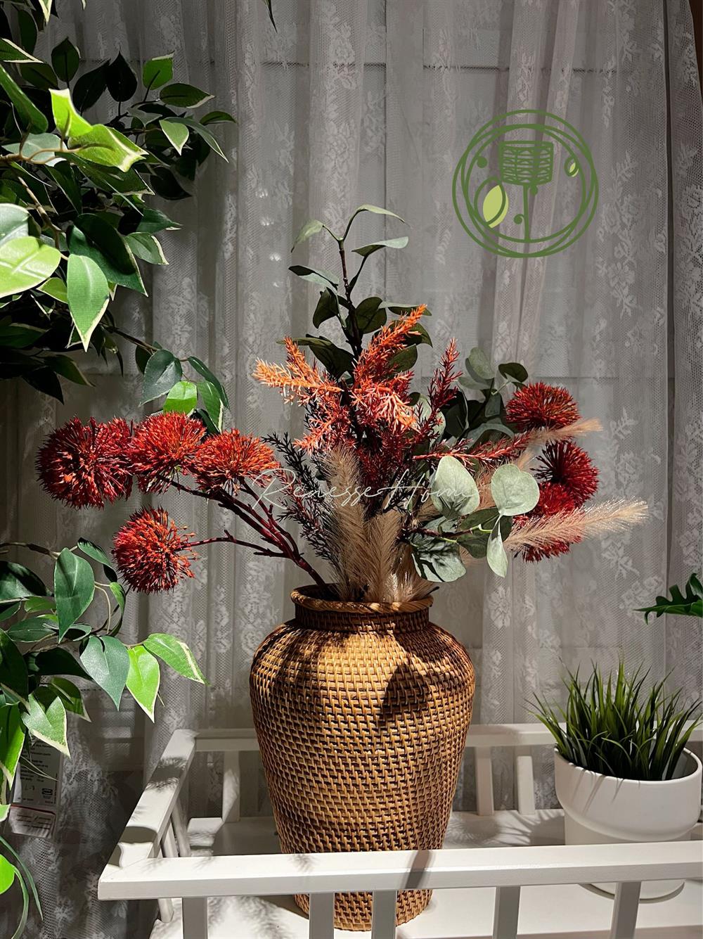 Zeyla El Yapımı Rattan Vazo & Çiçeklik