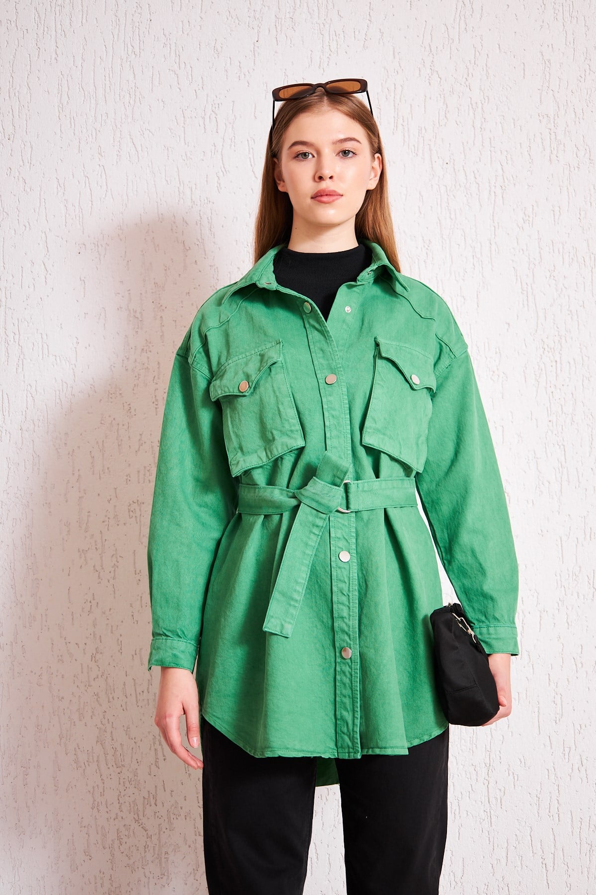 Beli Kemerli Denim Ceket Benetton 