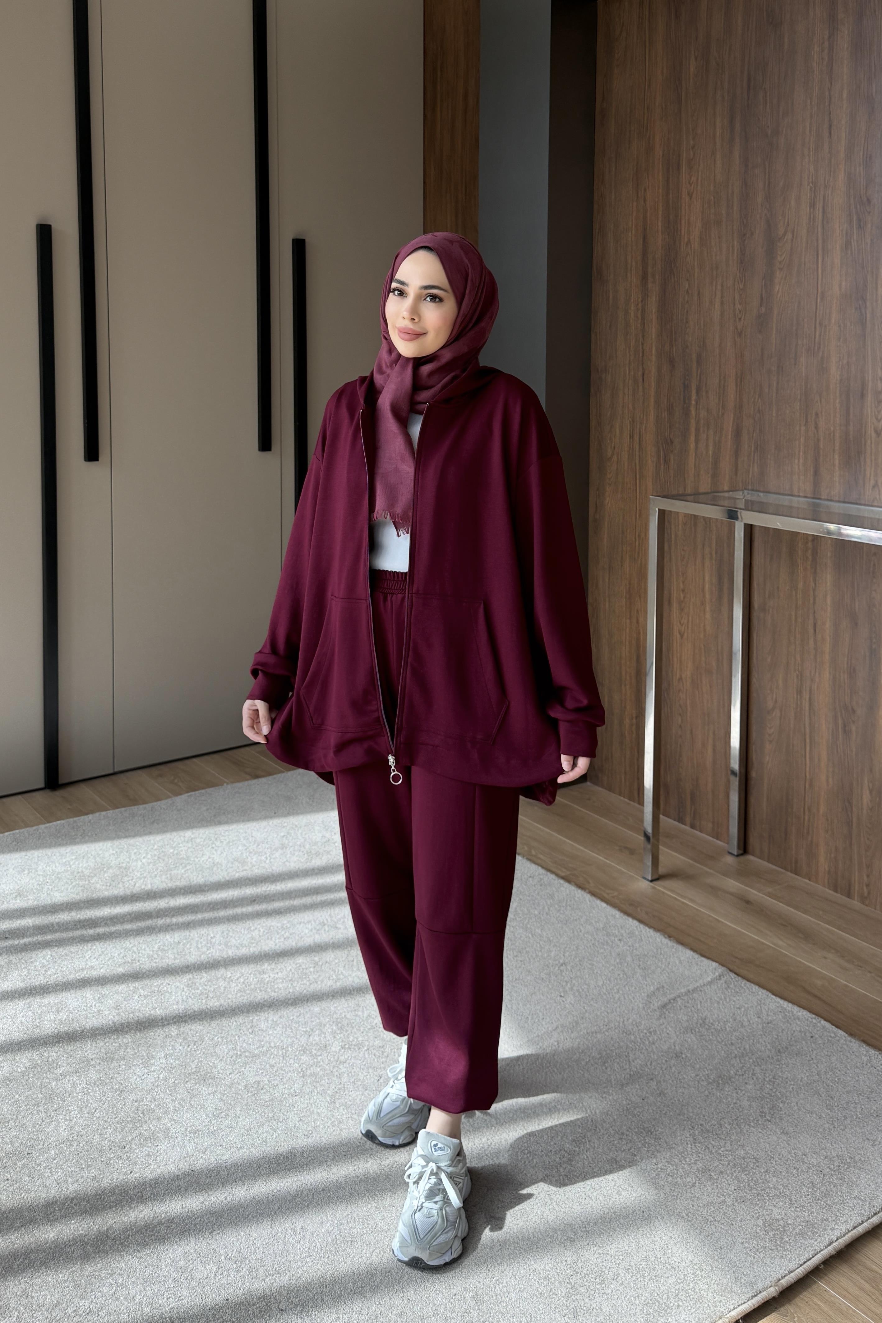 Kapüşonlu Oysho Takım Bordo