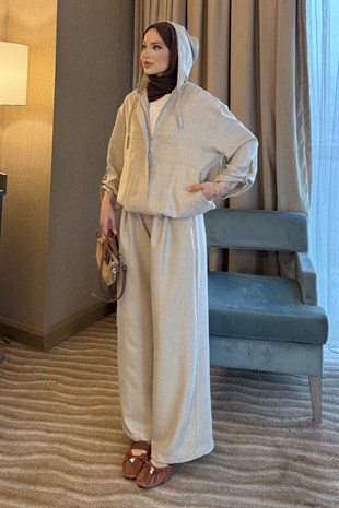 Elegance Üçlü Takım Vizon