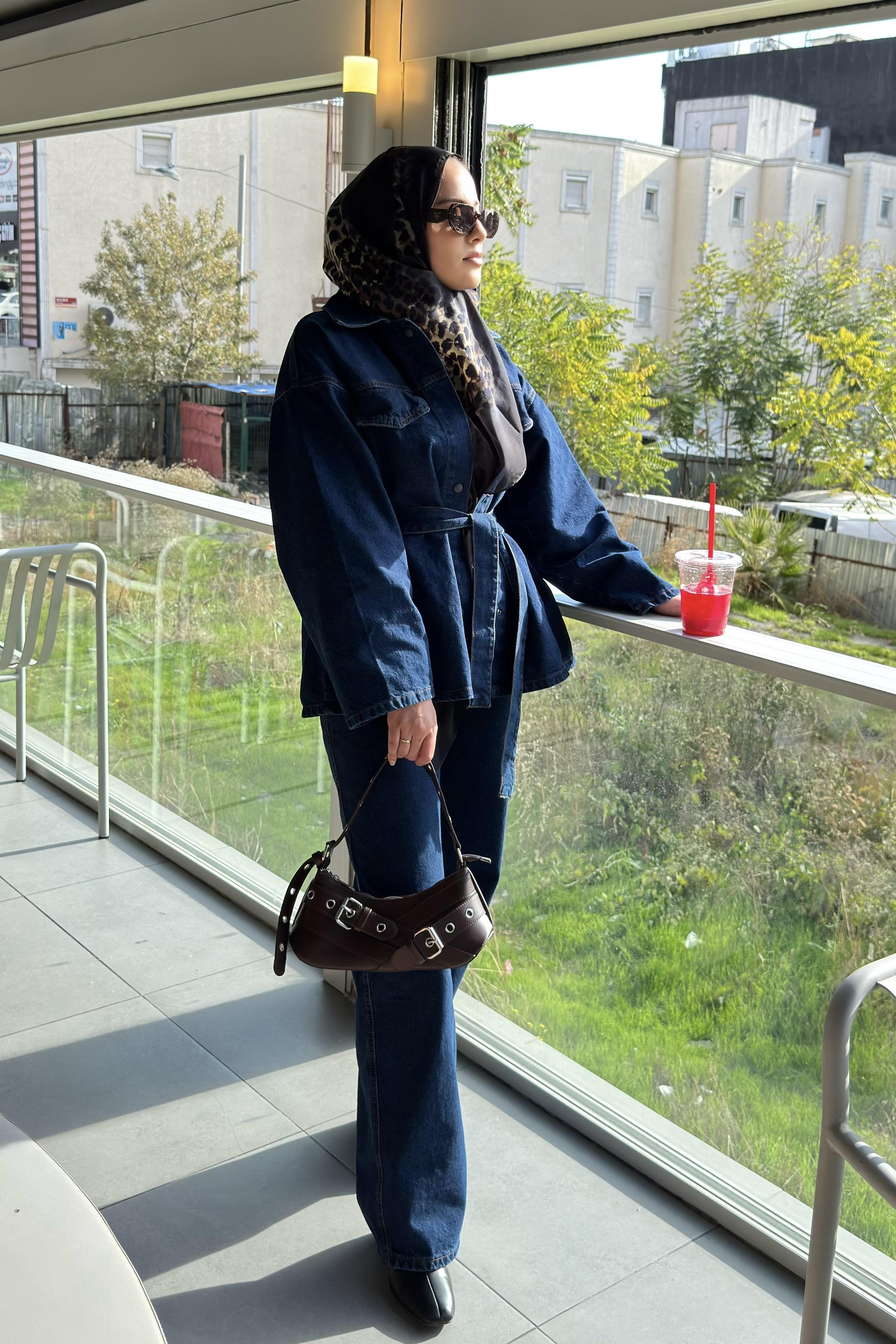 Ceketli Denim Takım 