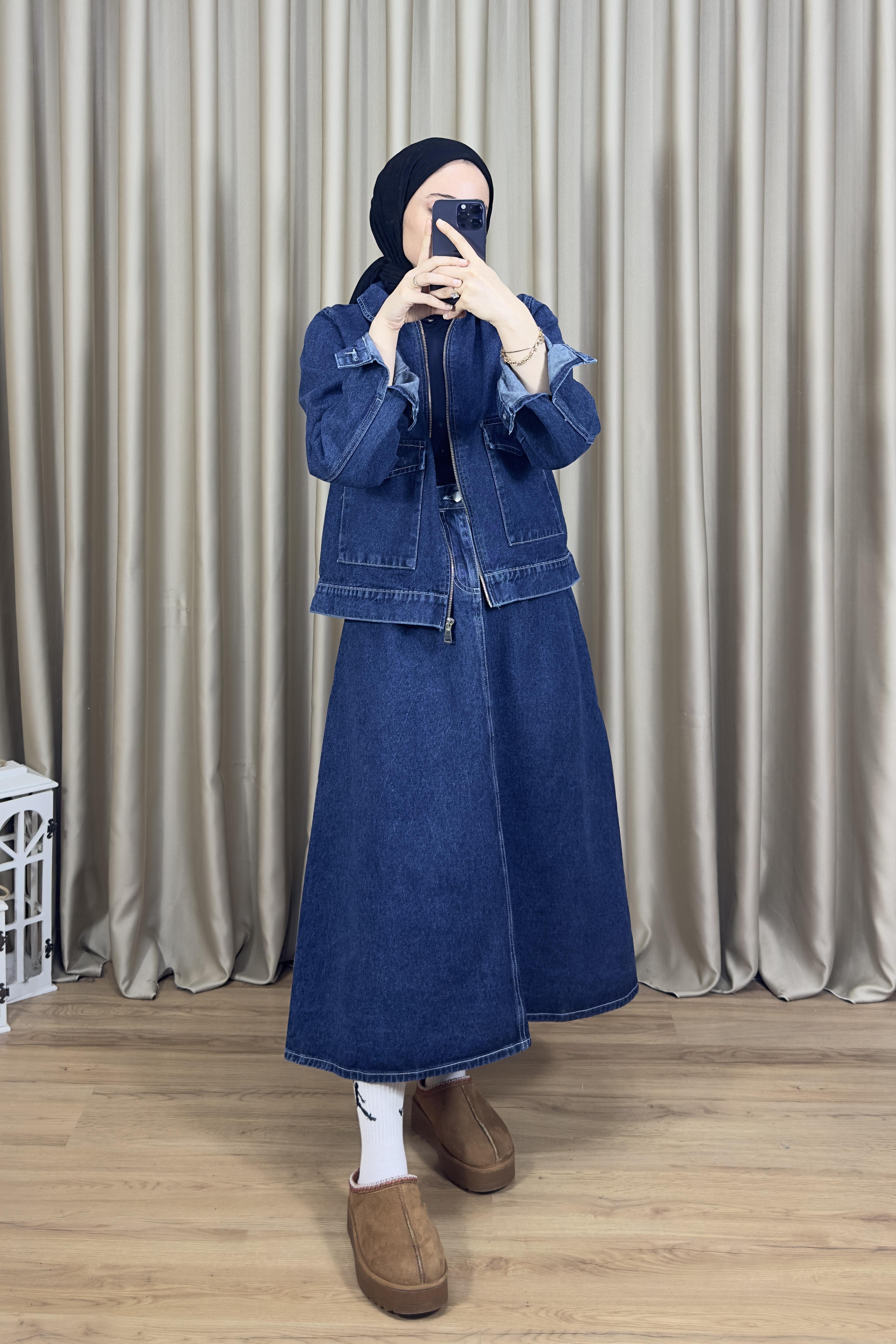 Denim Etekli Takım