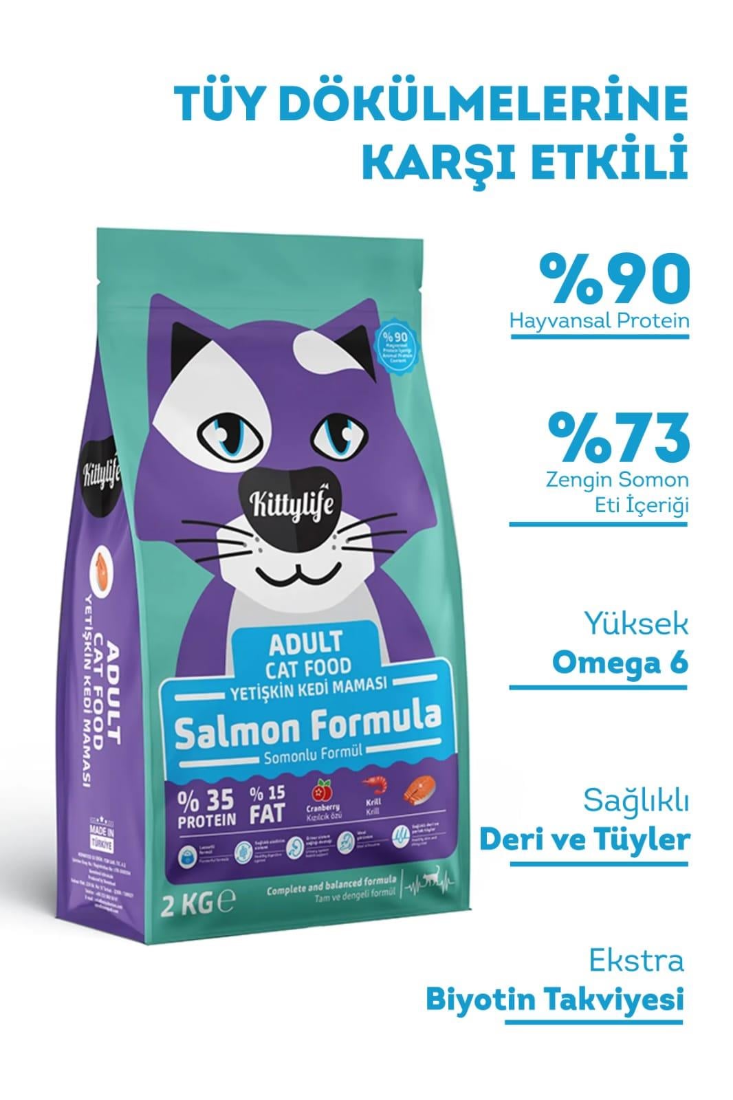 Kittylife Somonlu Yetişkin Kedi Maması 2 kg