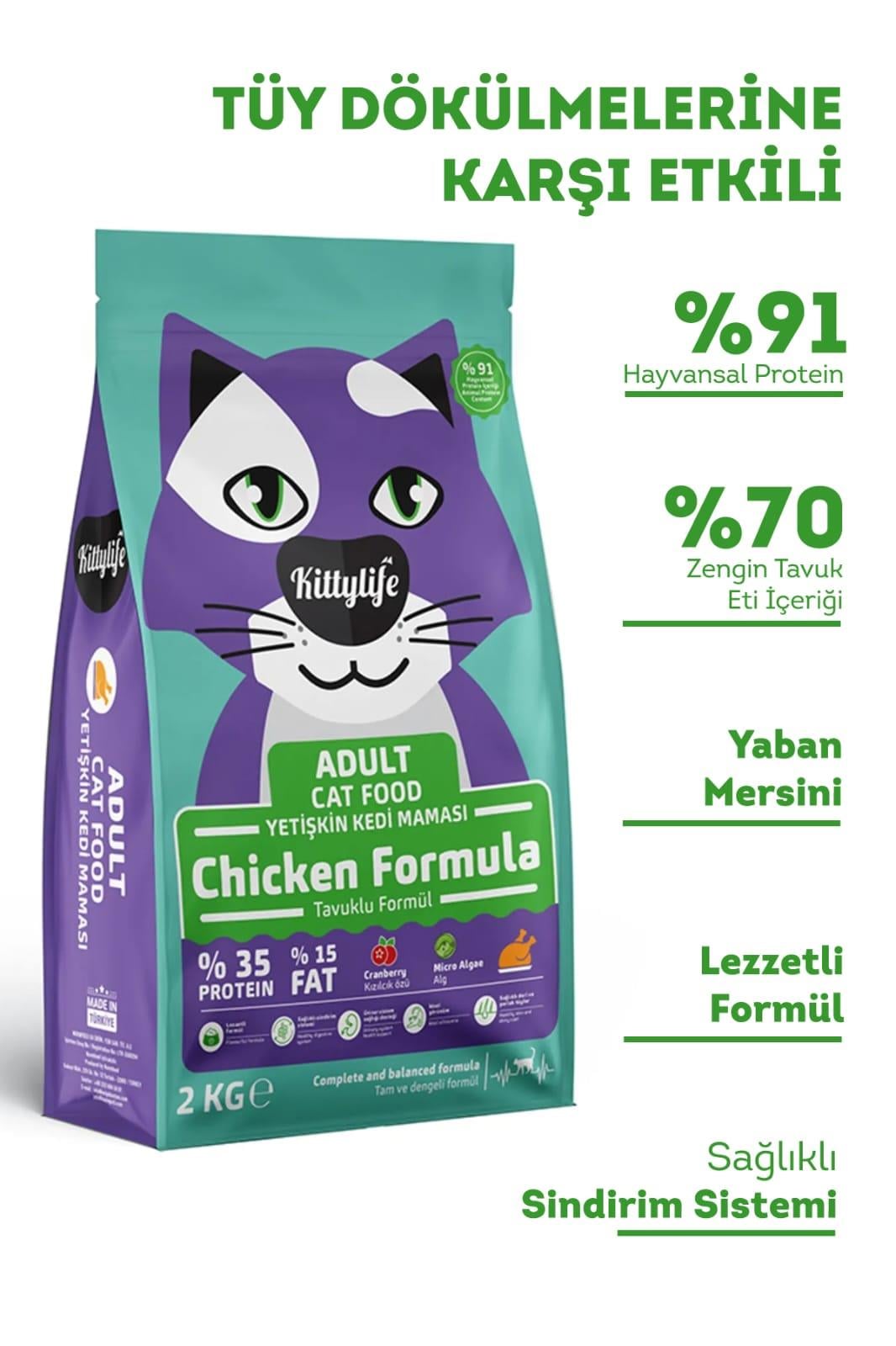 Kittylife Tavuklu Yetişkin Kedi Maması 2 kg