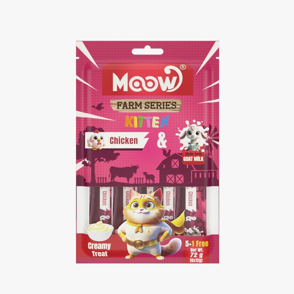Moow Tavuklu & Keçi Sütlü Kitten Krema 6'lı * 12 Paket