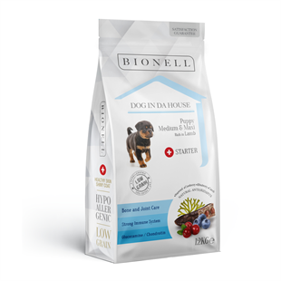 Bionell Orta ve Büyük Irk Yavru Köpek Maması Kuzu Etli 12 kg
