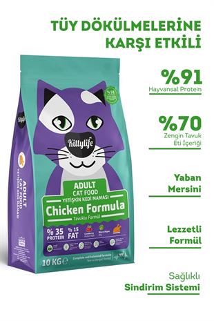 Kittylife Tavuklu Yetişkin Kedi Maması 10 kg