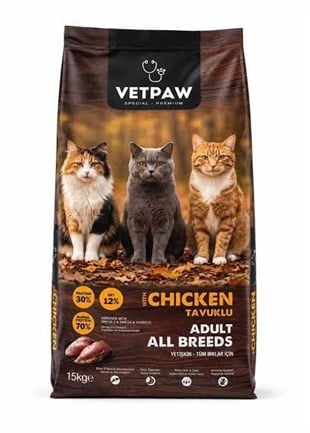 VetPaw Tavuklu Yetişkin Kedi Maması 15 kg
