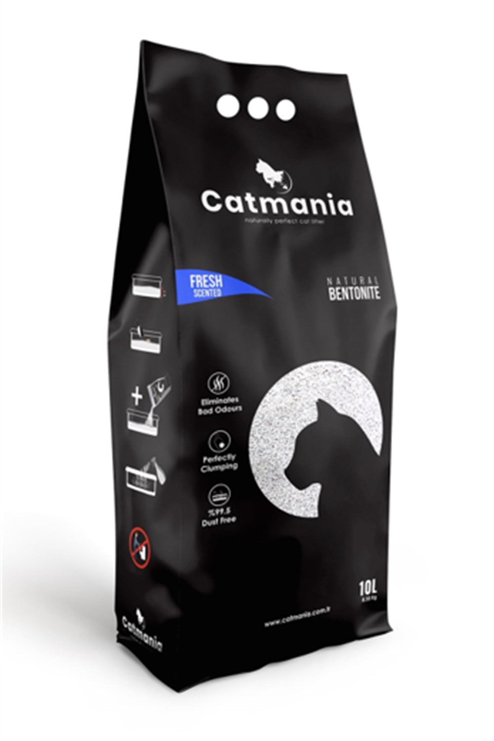 Catmania Premium Fresh Kokulu Renkli Tanecikli Topaklanan Kedi Kumu 5 L