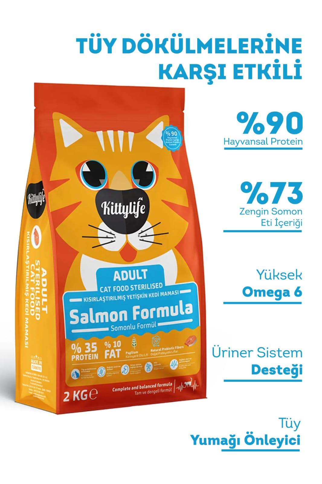 Kittylife Somonlu Kısırlaştırılmış Kedi Maması 2 kg