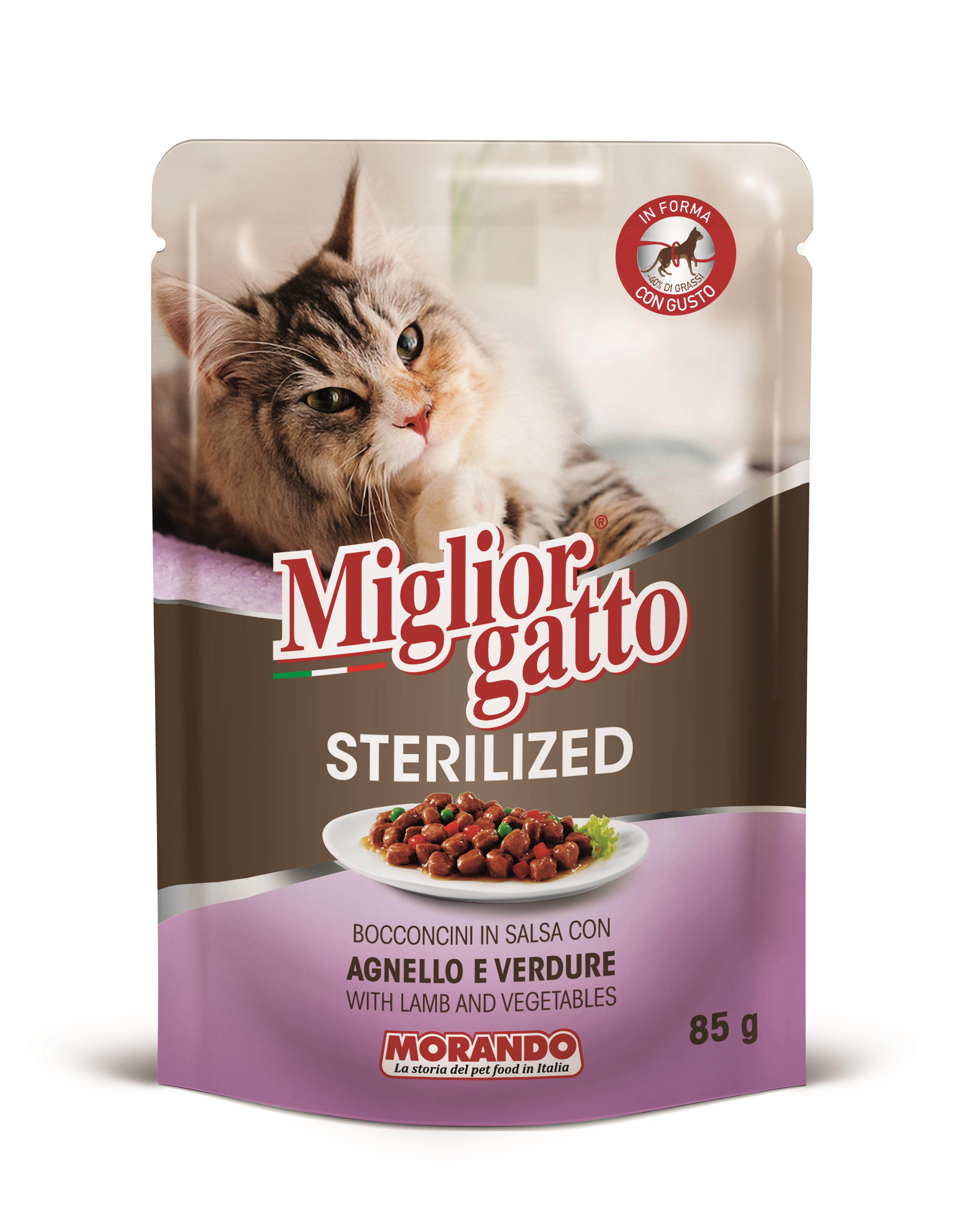 Miglior Gatto Kuzu Etli & Sebzeli Sterilized Yaş Kedi Maması 85 Gr