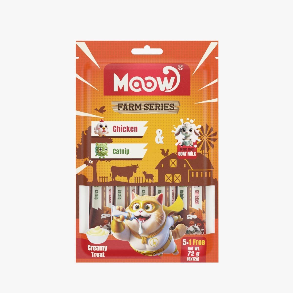 Moow Tavuklu & Kedi Nane & Keçi Sütlü Krema 6'lı * 12 Paket